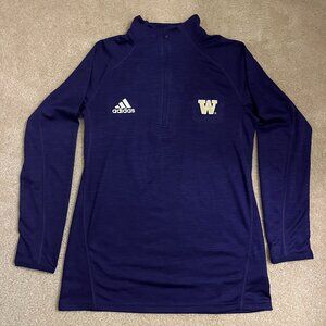 Women's Adidas Washington Huskies Quarter-Zip Pullover